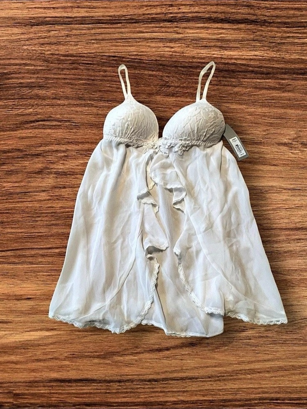 Apt. 9 Snow White Lace Ruffle Babydoll Chemise NWT Size M